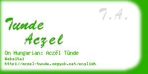 tunde aczel business card